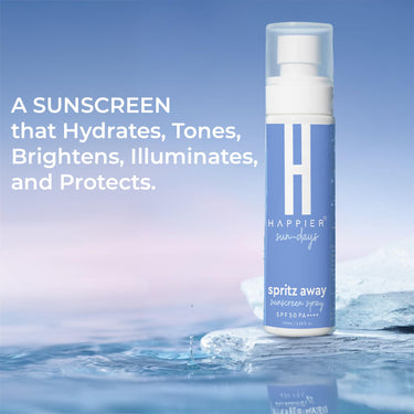 Happier Sunscreen Spray SPF 50 PA++++ | Hydrating Sunscreen Spray for Face & Body | Water Resistant, Broad Spectrum, Non-greasy, No White Cast, Lightweight, Long-lasting Protection for All Skin Types